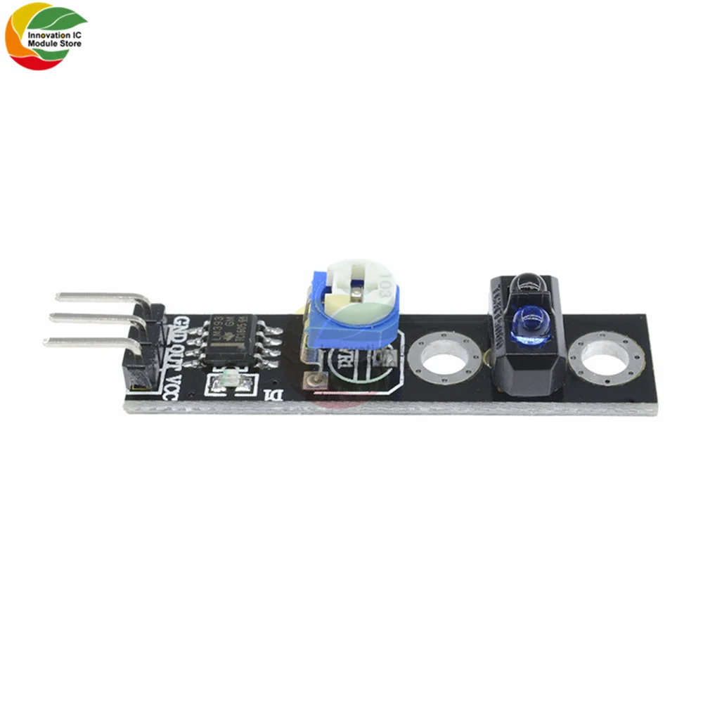 DC 3.3V Infrared Reflection Sensor Line Track Digital Switch Output LM393 Comparator Module With Potentiometer Adjustable