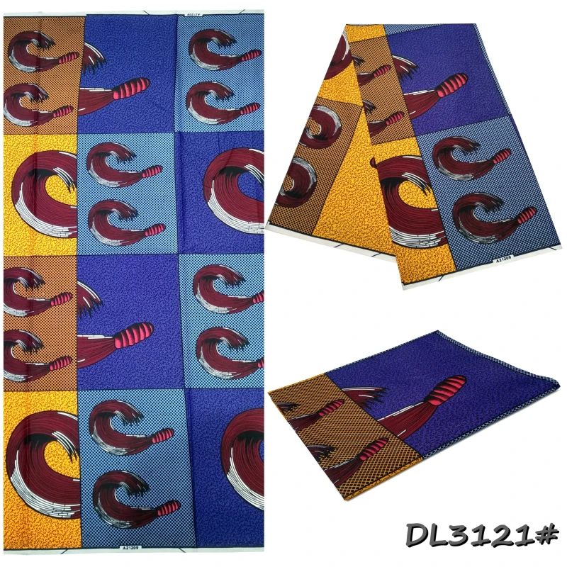 100% polyester Wax Nigerian Ankara Fabric Ghana Kente Wax for Dress African Kitenge Print For Cloth