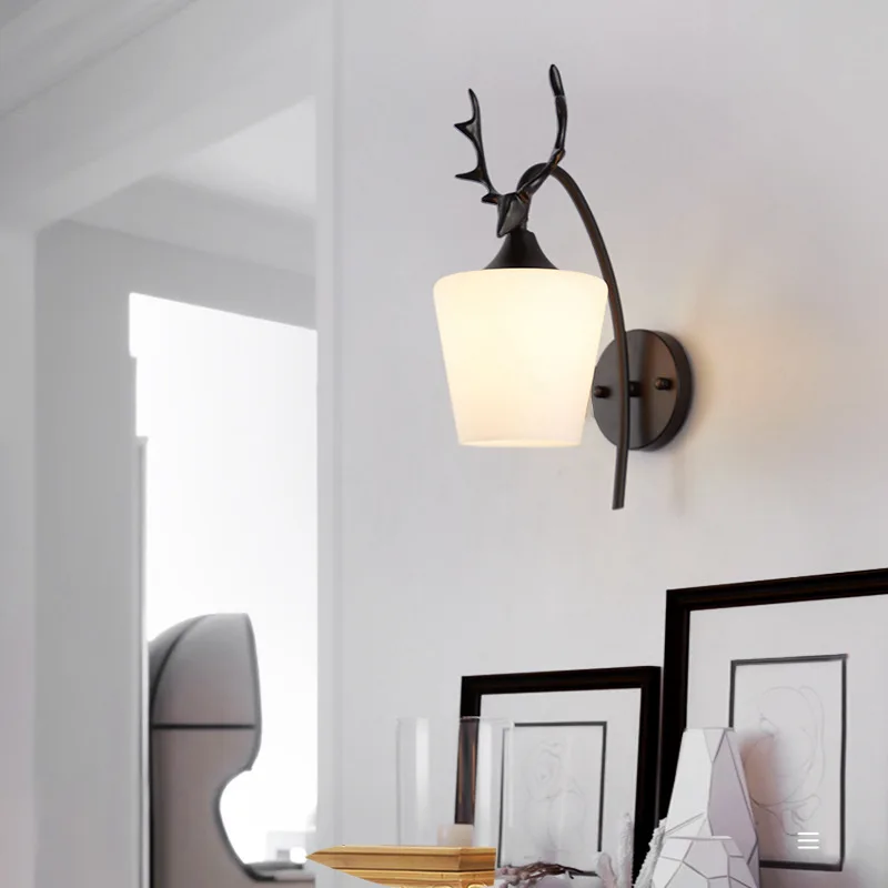 

Nordic Glass Wall Light Bedside Wall Lamp Modern Wall Sconce for Bedroom Living Room Industrial Bar Aisle Lighting Fixtures E27