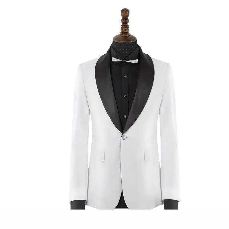 Costume de mariage blanc pour homme, 2 pièces (veste + pantalon), nouveau Design, Slim Fit, Tuxedos de marié, Business décontracté, Blazer, tenue de bal formelle