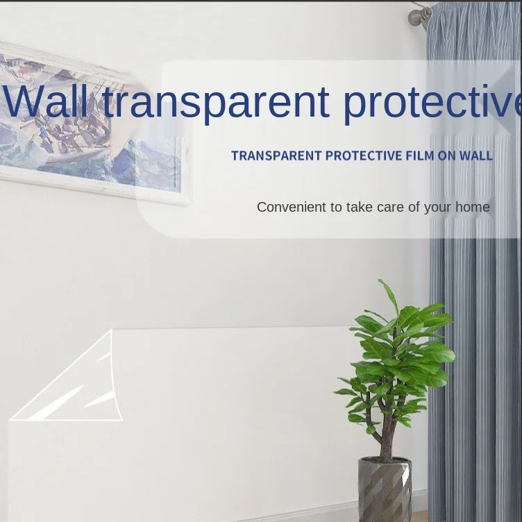 Wall Protective Film Transparent Wall Paste Waterproof Dirty Paint Pollution Sticker Self-adhesive Wall Emulsion Paint Home Film