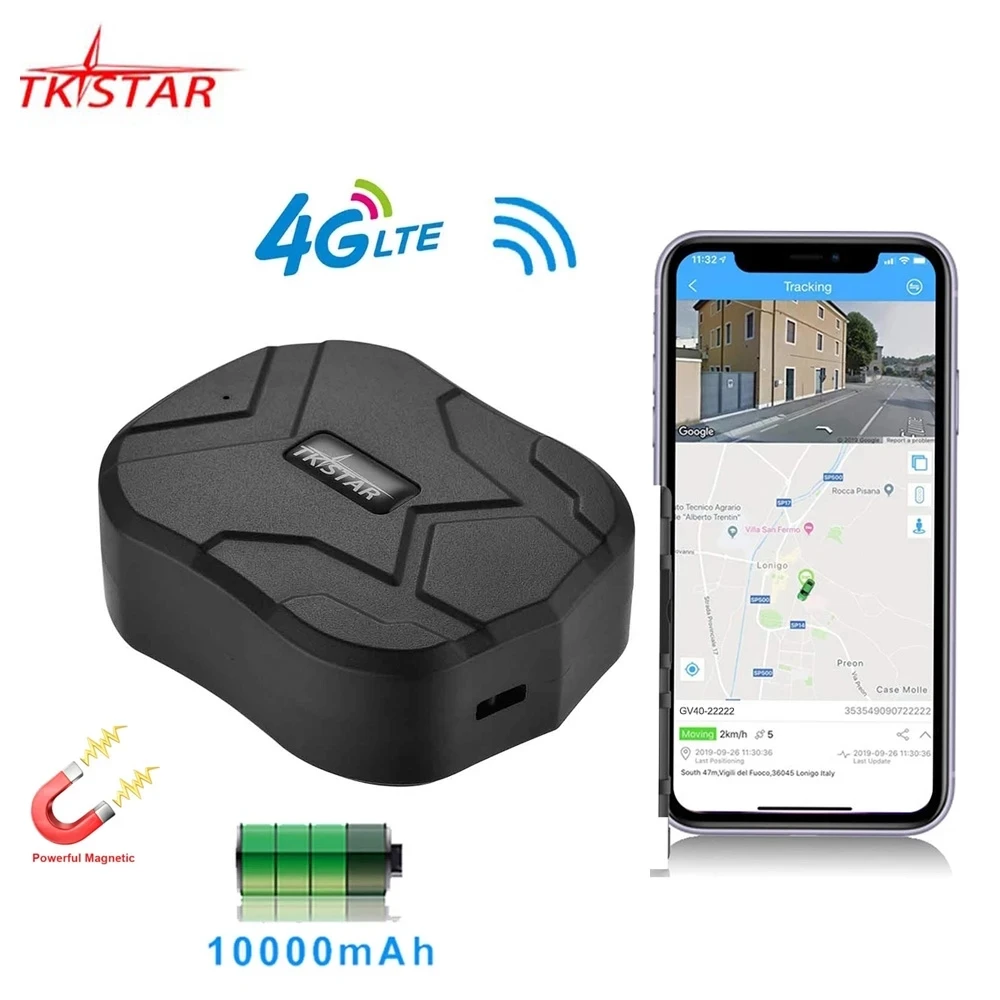 GPS 추적기 차량 추적 장치, 긴 대기 자석, 방수 차량 GPS 알람, 실시간, 4G LTE, TK905B, 10000mah