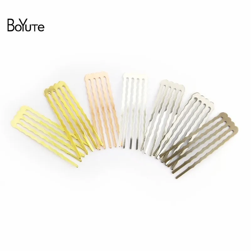 BoYuTe (20 Pieces/Lot) 50MM Height 5/10/13 Teeth Metal Brass Hair Comb Materials Diy Handmade Hair Accessories