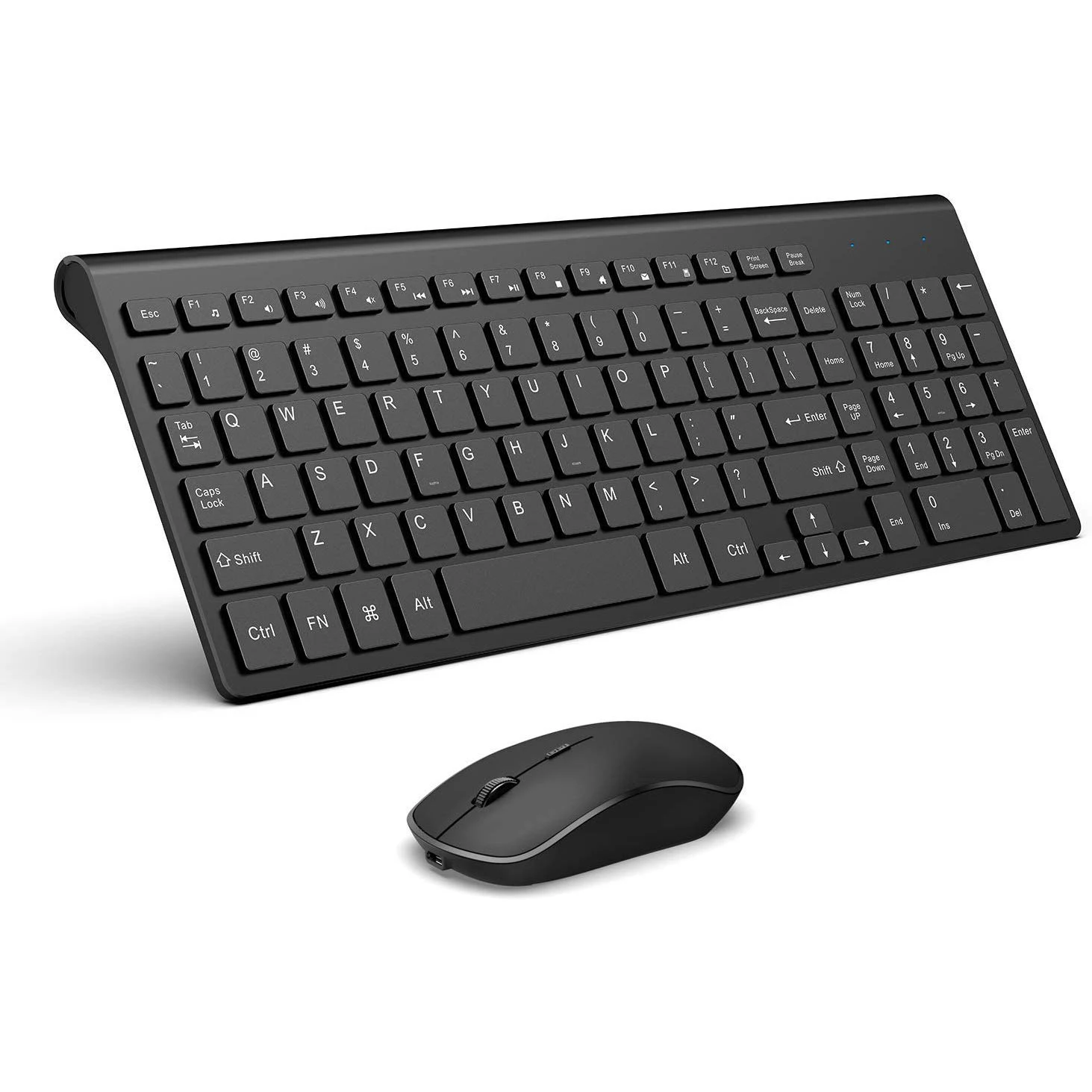 Clavier et souris sans fil rechargeables, 2400 DPI, Design ergonomique, grande taille, américain, français, espagnol, britannique, noir, argent