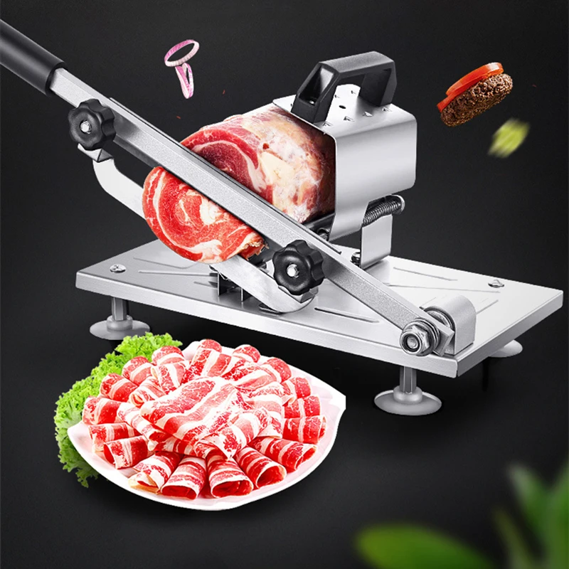 Meat Slicing Machine Alloy Stainless Steel Household Manual Thickness Adjustable Meat and Vegetables Slicer Kitchen Tools Gadget