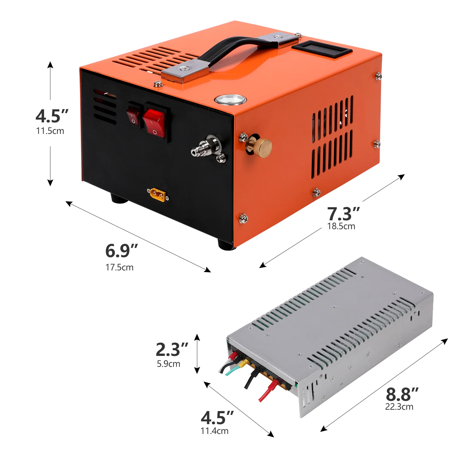 4500PSI 30mpa PCP Air Compressor 300Bar Electric High Pressure Pump DC12V AC110-220V