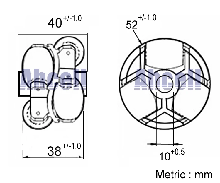 50mm 6 rulli robot in plastica Omini pista trasportatore rotelle tavolo di trasferimento linea di flusso nylon ABS ruota per pattini omnidirezionale