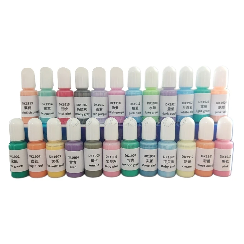 24 Colors Crystal Epoxy Pigment UV Resin Dye DIY Jewelry Colorant Art Crafts Coloring Drying Color Mixing Liquid Decorations