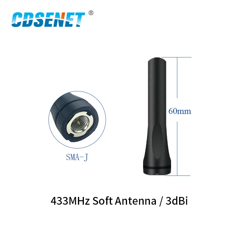 2 szt. Antena WiFi 433MHz 3.0dBi Wysoki Zysk Wszechkierunkowa SMA-J TX433-JZR-6 Antena Powietrzna