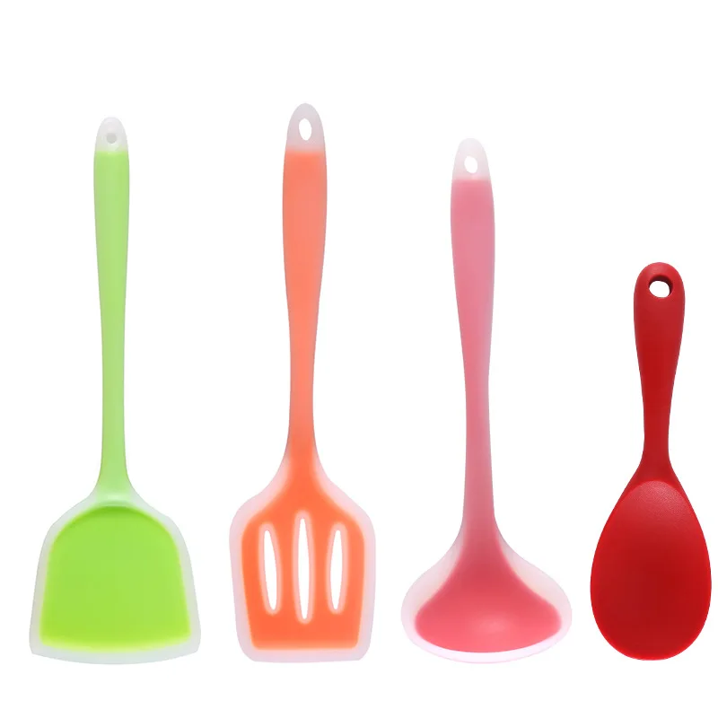 4pcs Silicone Kitchen Cooking Tools Premium Silicone Utensils Set Spatula Soup Spoon Non-stick Shovel Cooking Utensil Set