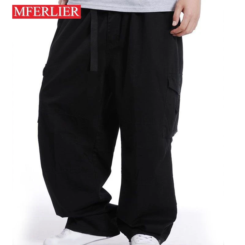 MFERLIER-pantalones Cargo sueltos para hombre, pantalón de talla grande 5XL, 6XL, 7XL, 4 colores, primavera y verano