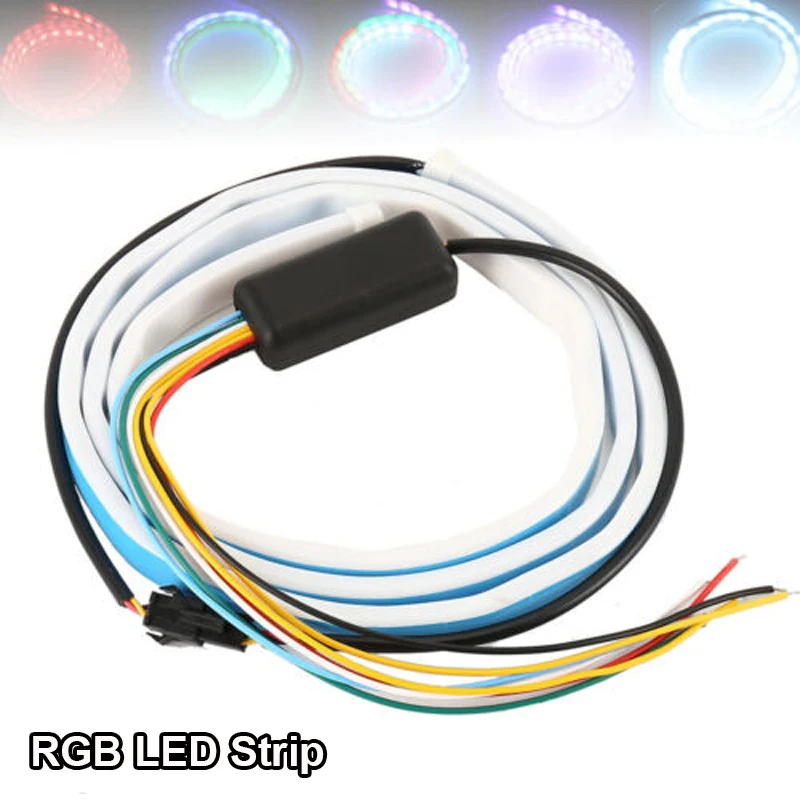 150CM Car Trunk Rear Tail Box LED Lights Turn Brake Signal Strip Daytime Running RGB DRL