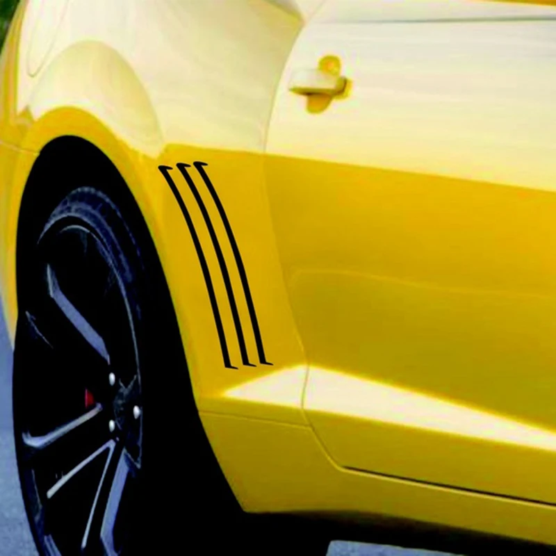 

Quality Matte Black and Sport Red Racing Body Side Vent Insert Stripes Sticker Gill Decal Vinyl for 2010-2015 Chevrolet Camaro