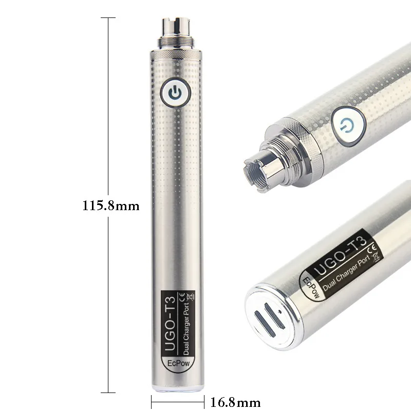 Cargador USB Dual Original de 1300mAh, batería de precalentamiento VV 510, cigarrillo electrónico, Hookah UGO T3, bolígrafo recargable