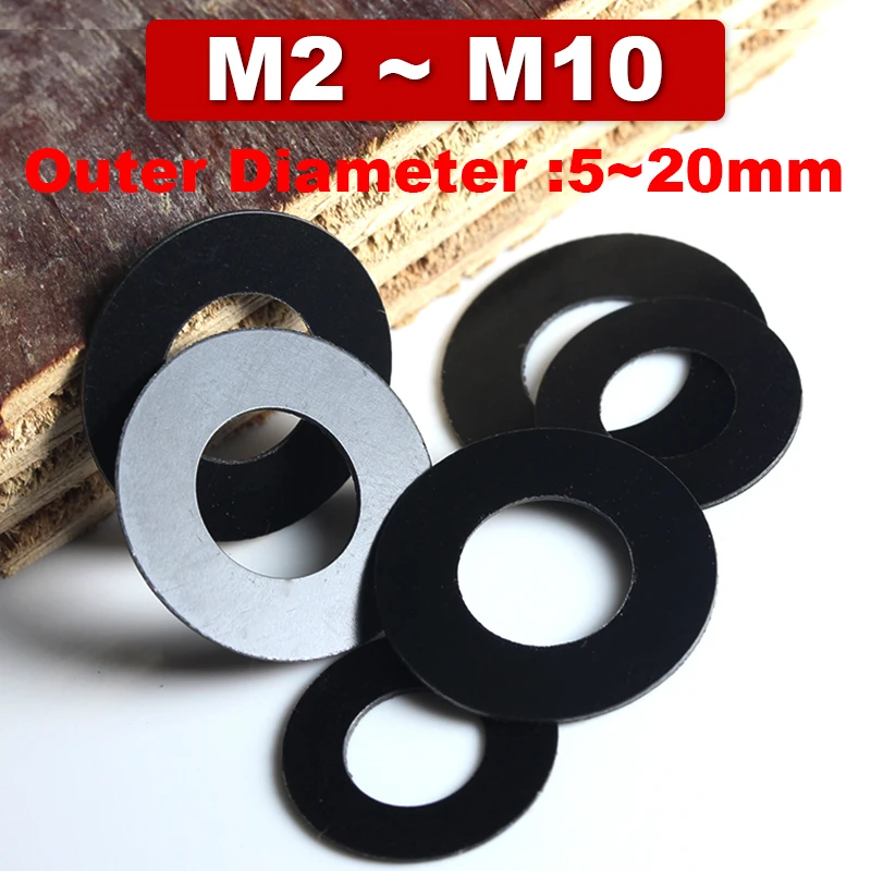 Black PVC Ultra Thin Flat Washer Plastic M2 m2.5 m3 m4 m5 m6 m8 m10 Circuit Board Insulation,Corrosion Resistance Acid Alkali