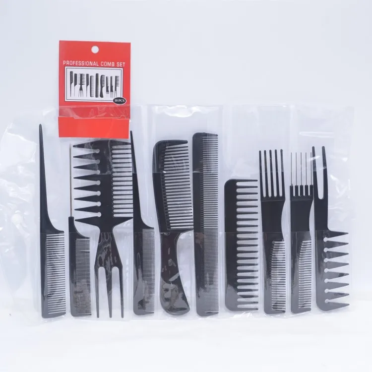 

10 Pcs/Set Professional Hair Brush Comb Salon Barber Anti-static Hair Combs Hairbrush Hairdressing Combs Hair Care Styling Tools