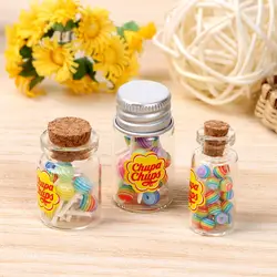 1/12 Scale Lollipops With Jar Dollhouse Miniature Food Simulation Sugar Candy Box DIY Photography Props Doll House Accessories