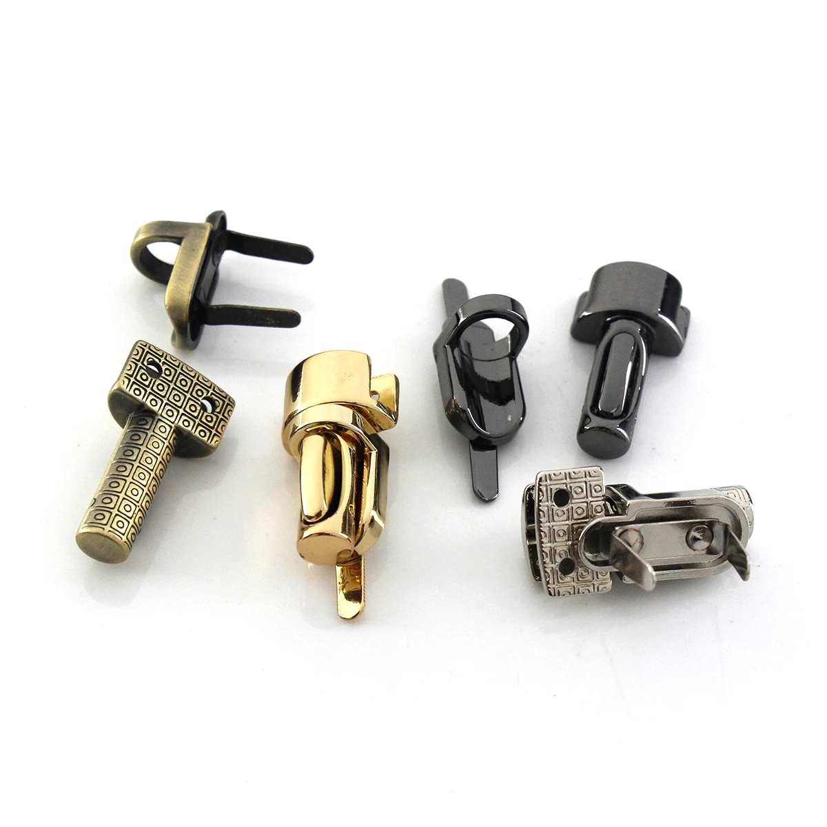 1pcs Metal Strip Push Lock Bag Briefcase Spring Lock Snap Decorative Clasps Closure DIY leather Bag Accessories