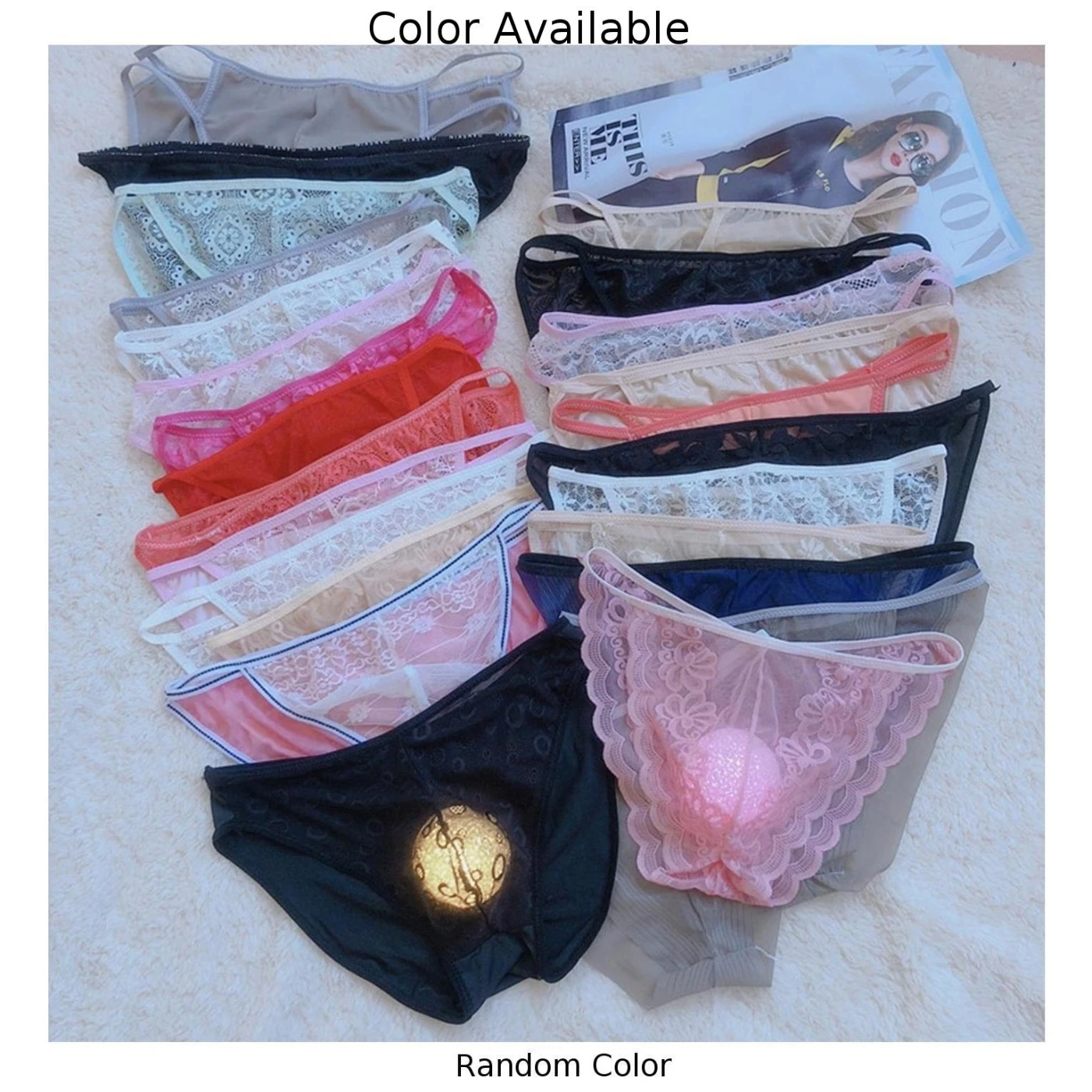 Men Sexy Briefs Lace See Through Underpants Mesh Sheer Bulge Sissy Pouch Panties Bikini Briefs Thong Underwear Comfy Bottom Pant