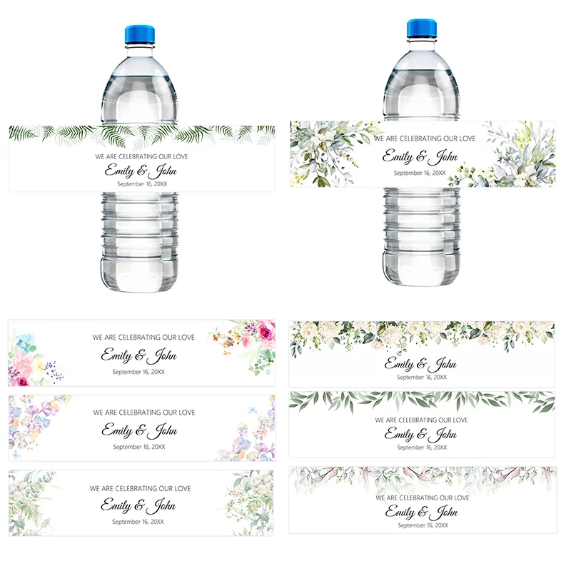 30pcs Custom Any Text Water Bottle Labels Personalize Bottle Label Stickers Customize Birthday Baptism Wedding Bar Mitzvah Decor