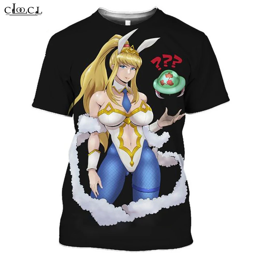 HX Anime METROID Printed T-shirts Men Samus Aran Sexy Girls T-shirt Harajuku Style Casual Men Clothing Homme T Shirt S-7XL