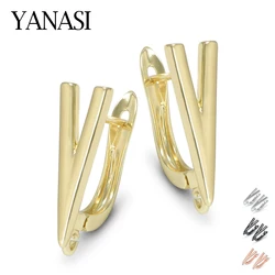 DIY Brass Earrings Hooks Jewellery Findings for Woman Trendy Letter V Shape Accessories