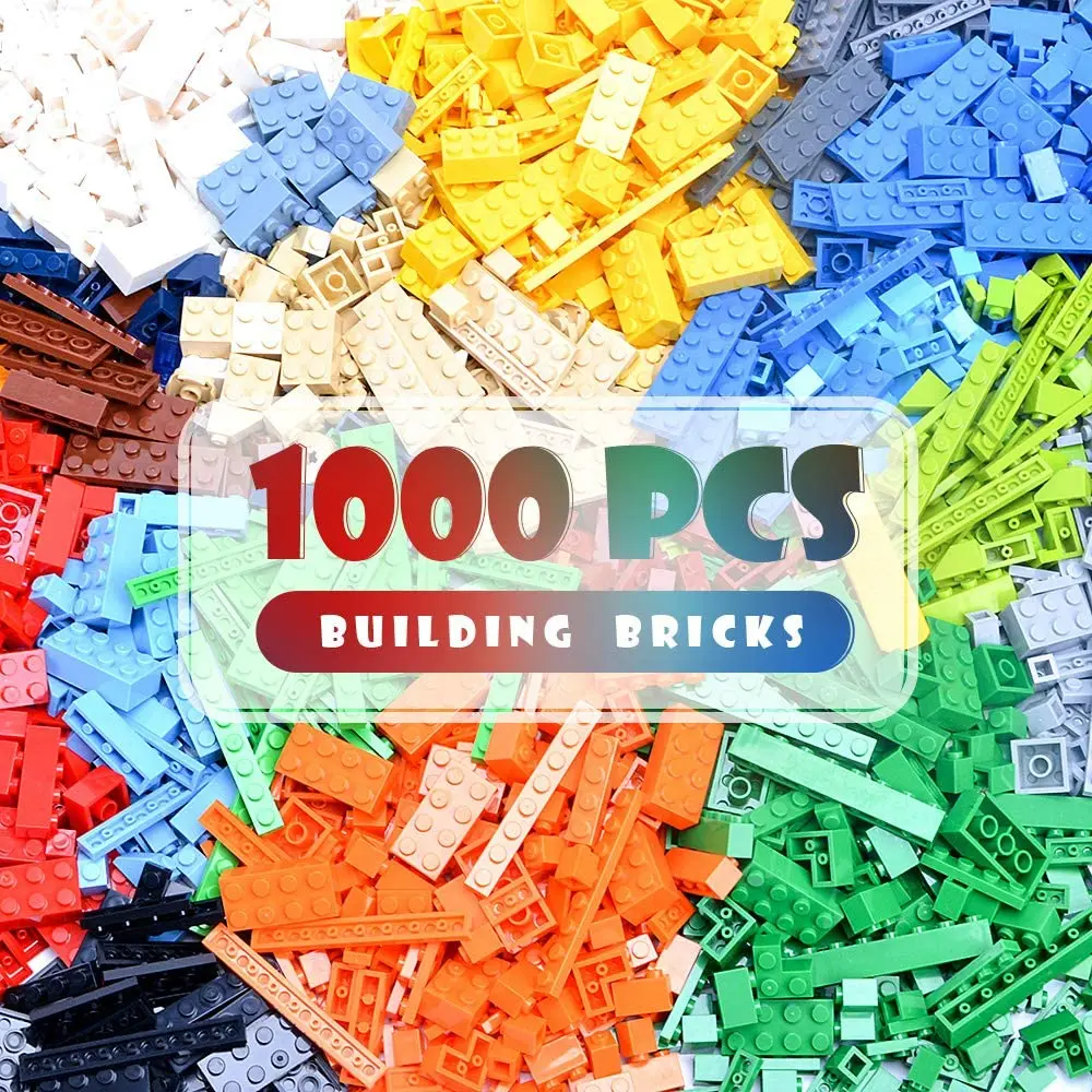 1000/500/300pcs Small Particles Bricks Over 10 Sizes Classic Early Education Building Blocks Bulk Model Figures Kids Toys