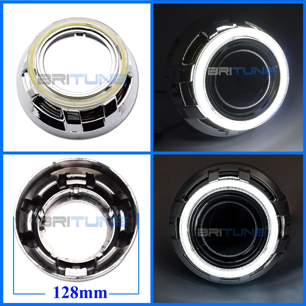 Britune 3.0 Angel Eyes Projector Shrouds For Q5 D2S Lens/Hella 3R G5 Headlight Lenses LED Bezel Car Lights Accessories DIY