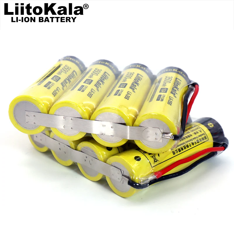 LiitoKala Lii-35S 14000mAh 1S4P 3.7V 18650 3500mAh * 4 14ah batteria al litio ricaricabile adatto filo di silicone per saldatura fai da te