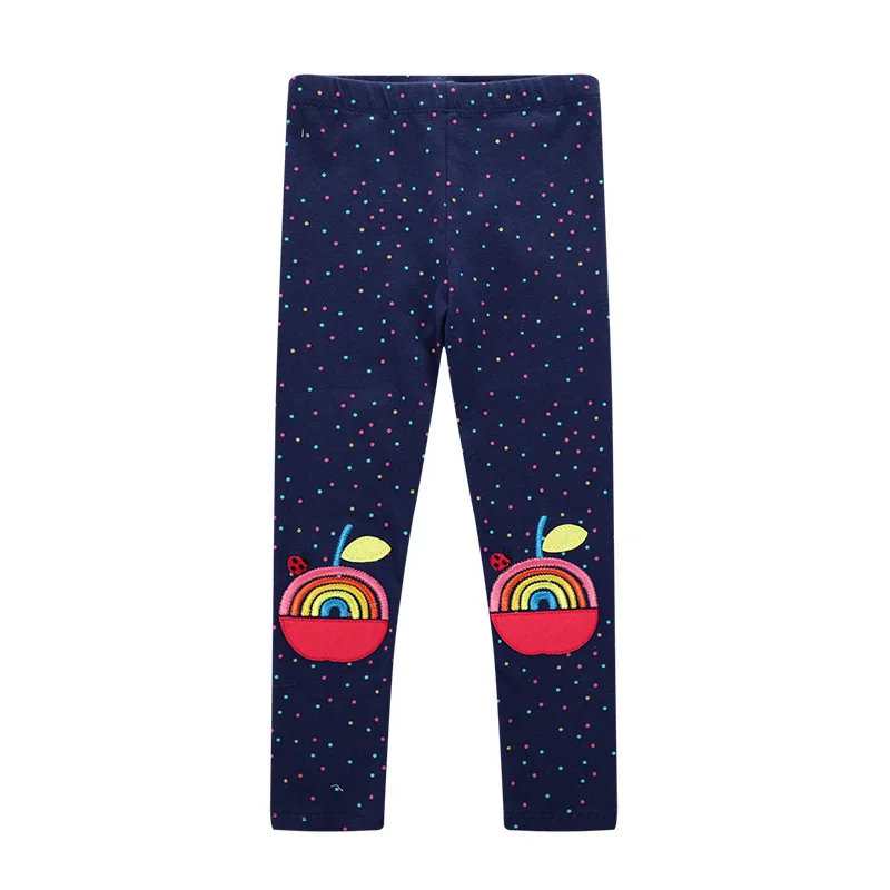 Little maven 2024 Baby Girls Pants Dark Apple Leggings Cotton Lovely Comfort Trousers Toddler Kids Girls Clothes 2-7 years