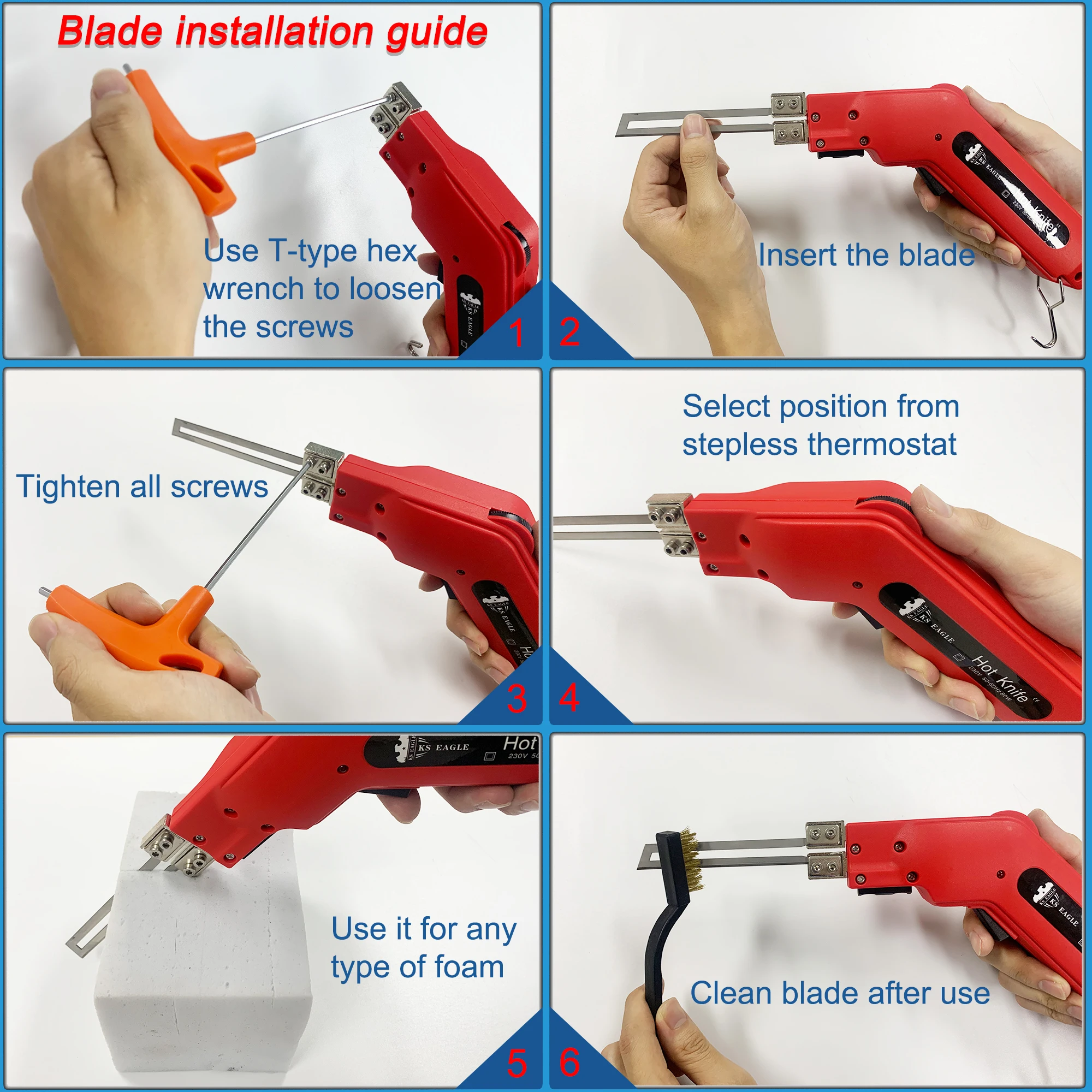 KS EAGLE Electric Hot Knife Heat Cutter Foam Thermal Cutting Tools Styrofoam Cutting Machine Non-Woven Fabric Heating Knife