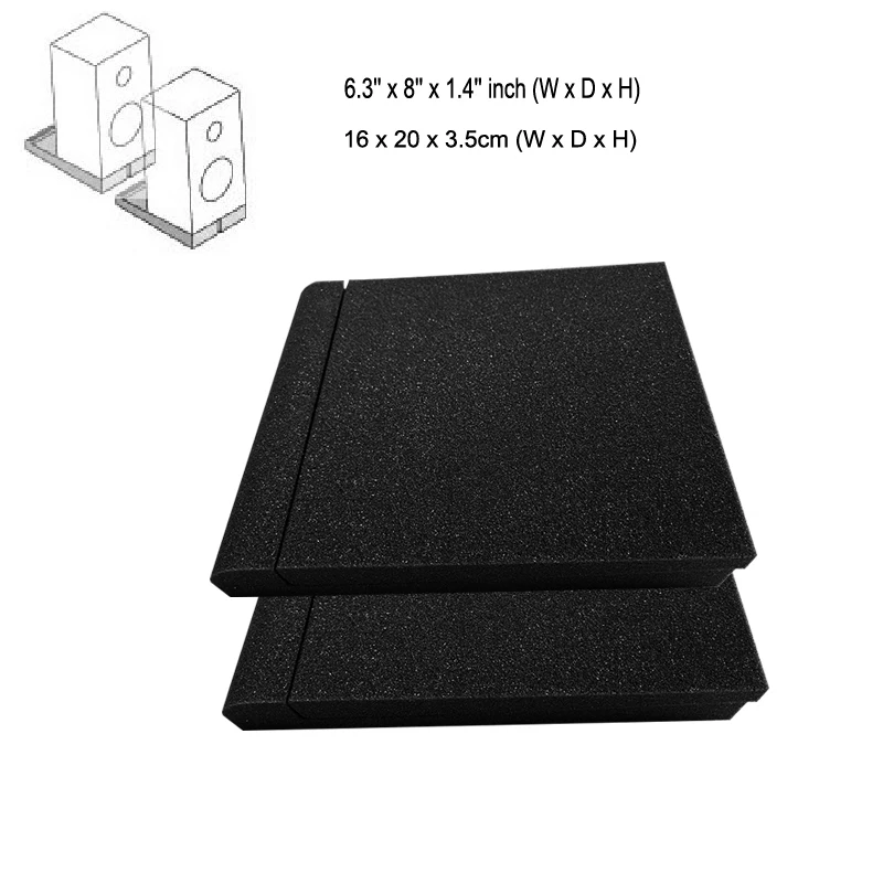 

Studio Monitor Isolation Pads for 3-4.5 inches Small Speakers, Pair of 2 High Density Dampening Acoustic Stands Foam