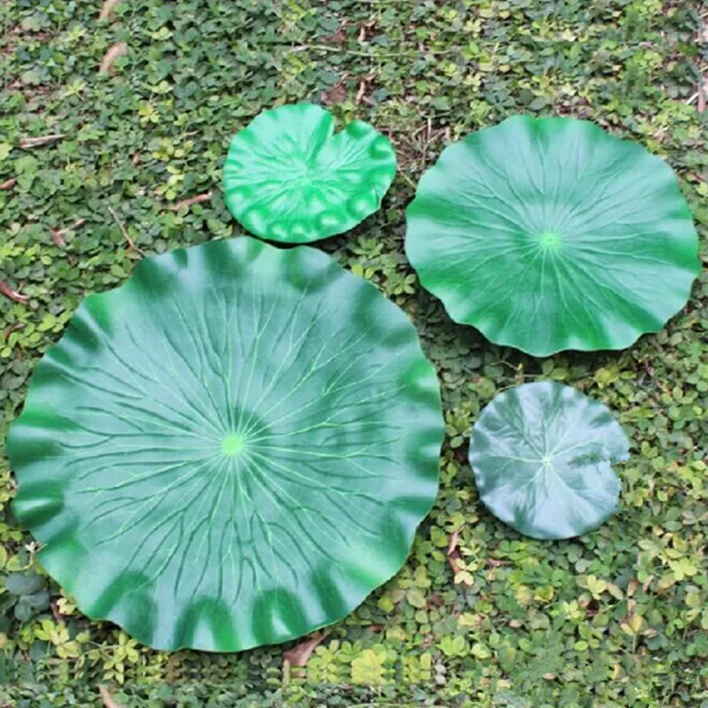 28 CM Garden Home Decor Artificial Flower Lotus Leaf EVA Material Fish Tank Water Pool Decorations Green Plant Craft Ornament