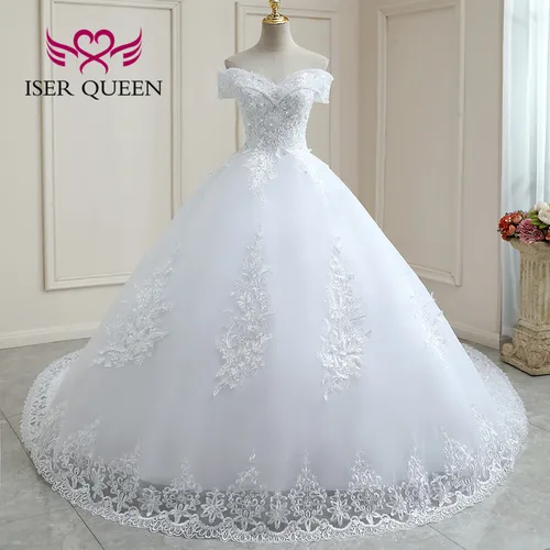 Vestido de novia bohemio personalizado con cuello en V, hermoso Apliques de encaje, bordado en red, vestidos de novia blancos de talla grande para mujer WX0267