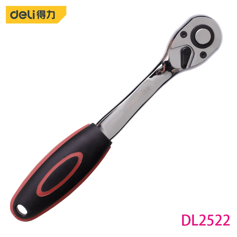 Deli DL2522 Ratchet Wrench 40# Chrome Vanadium Steel Forging Auto Repair Tools Home Repair Tools Hand Operated Tools 72 Teeth