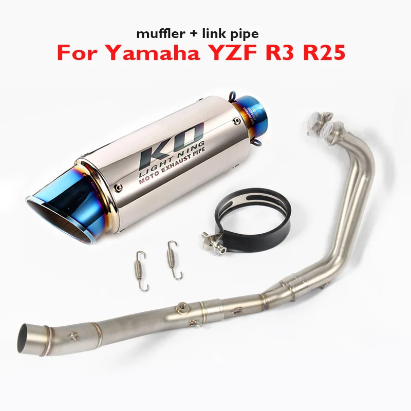 

Slip on Motorcycle Exhaust System Escape Muffler Modified Header Connecting Pipe Link Connection Pipe for Yamaha YZF R3 R25