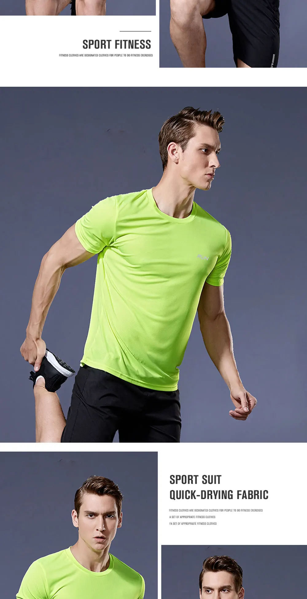 Sommer-T-Shirt für Herren, lässige weiße T-Shirts, kurzärmeliges Oberteil, atmungsaktive T-Shirts, schnelltrocknendes Fitness-Shirt, Fußballtrikot, Herrenbekleidung – Detail 17