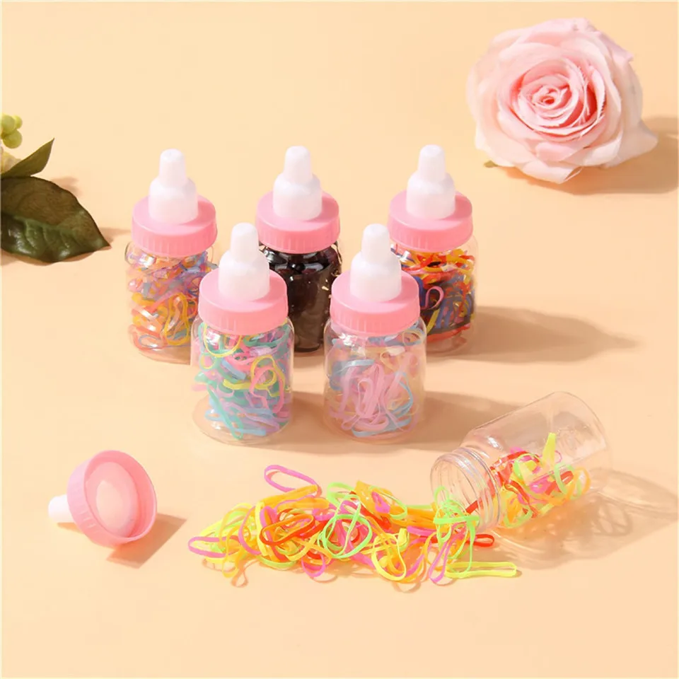 Disposable Children Hair Bands Girls Cute Canned High Elastic Colorful Rubber Ropes Kid Fashion Ponytail Holder Hair Accessories