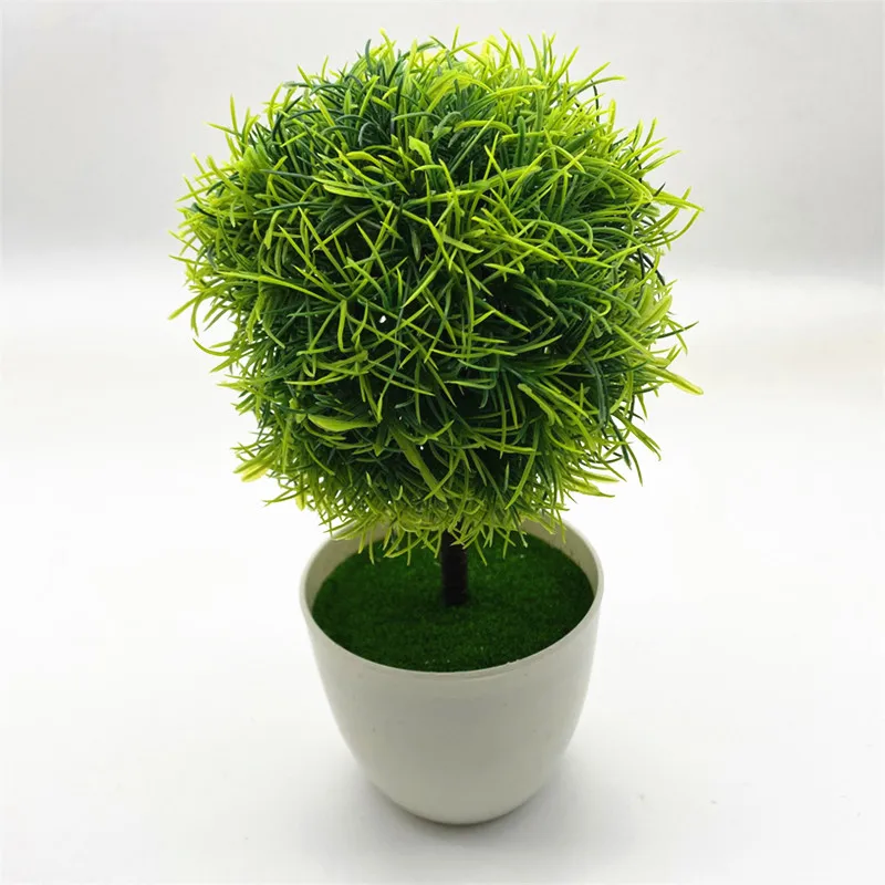 

Artificial Potted Plant Bonsai Plastic Flowerpot Ornaments Simulation Flower Grass Birthday Party Home Office Desk Decor