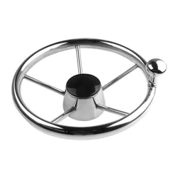 Boat Accessories Steering Wheel With knob Stainless Steel 5 Spoke 25 Degree 11'' For Marine Yacht