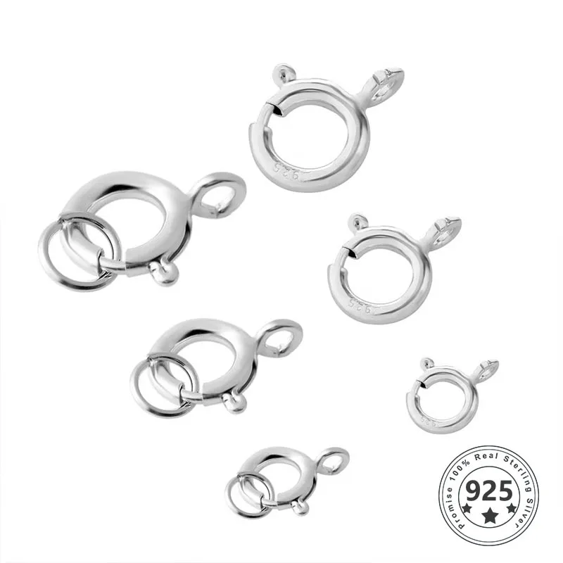 5pcs/Lot 925 Sterling Silver Spring Ring Clasp With Open Jump Ring Clasp For Chain Bracelet necklace Connectors Jewelry Making