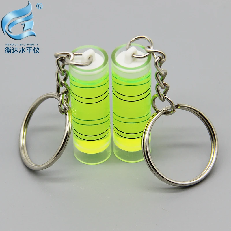 Plastic Cilindrische Horizontale Bubble Sleutelhanger Horizontale Bubble Hoge Precisie Waterpas