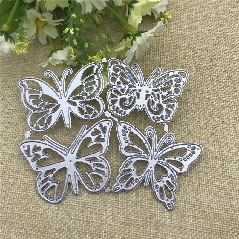 4pcs butterfly Craft Metal stencil mold Cutting Dies decoration scrapbook die cuts Album Paper Craft Embossing DIY Card Crafts