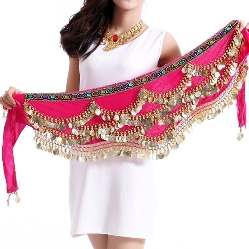 

Belly dance waist chain Beginner's new performance costume accessories diamond Indian dance waist scarf widened lengthened belt