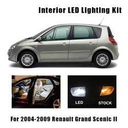 18pcs White No Error Car LED Bulbs Interior Map Reading Dome Trunk Light Kit For 2004-2009 Renault Grand Scenic II 2 MK2