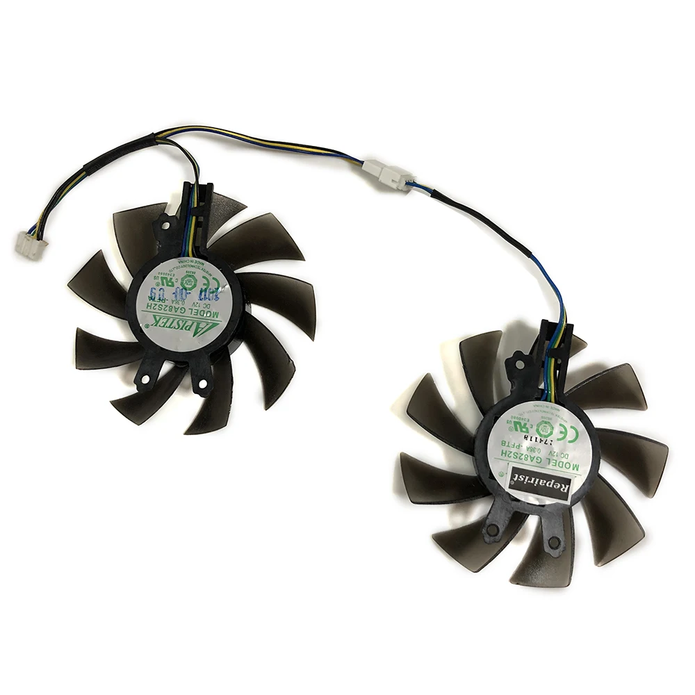 Ventilador de tarjeta gráfica FY08015M12LPA,T128015DU,VGA GPU, para GALAKURO GF-GTX1060 GTX 1660 Ti,RTX2070 2060, Blanco Mini, 2 unidades/juego