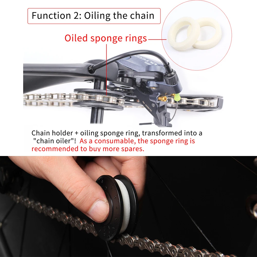 RISK Multifunction Bicycle Chain Keeper Fix Clean Tool With Chain Oiler Sponge Bike Wheel Holder Quick Release Lever Protector