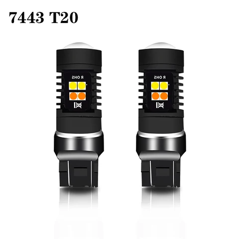 iJDM двухцветный 1157 BAY15D P21/5W Led T20 7443 W21/5W Светодиодная лампа T25 3157 P27/7W Автомобильная лампа указателя поворота DRL Автоматические фонари Лампа 12 В