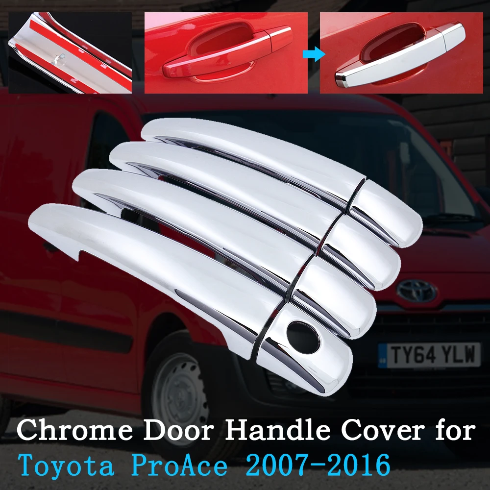 Chrome Car Door Handle Cover for Toyota ProAce 2007~2016 2008 2009 2010 2011 2012 2013 2014 2015 Exterior Accessories Auto-Goods