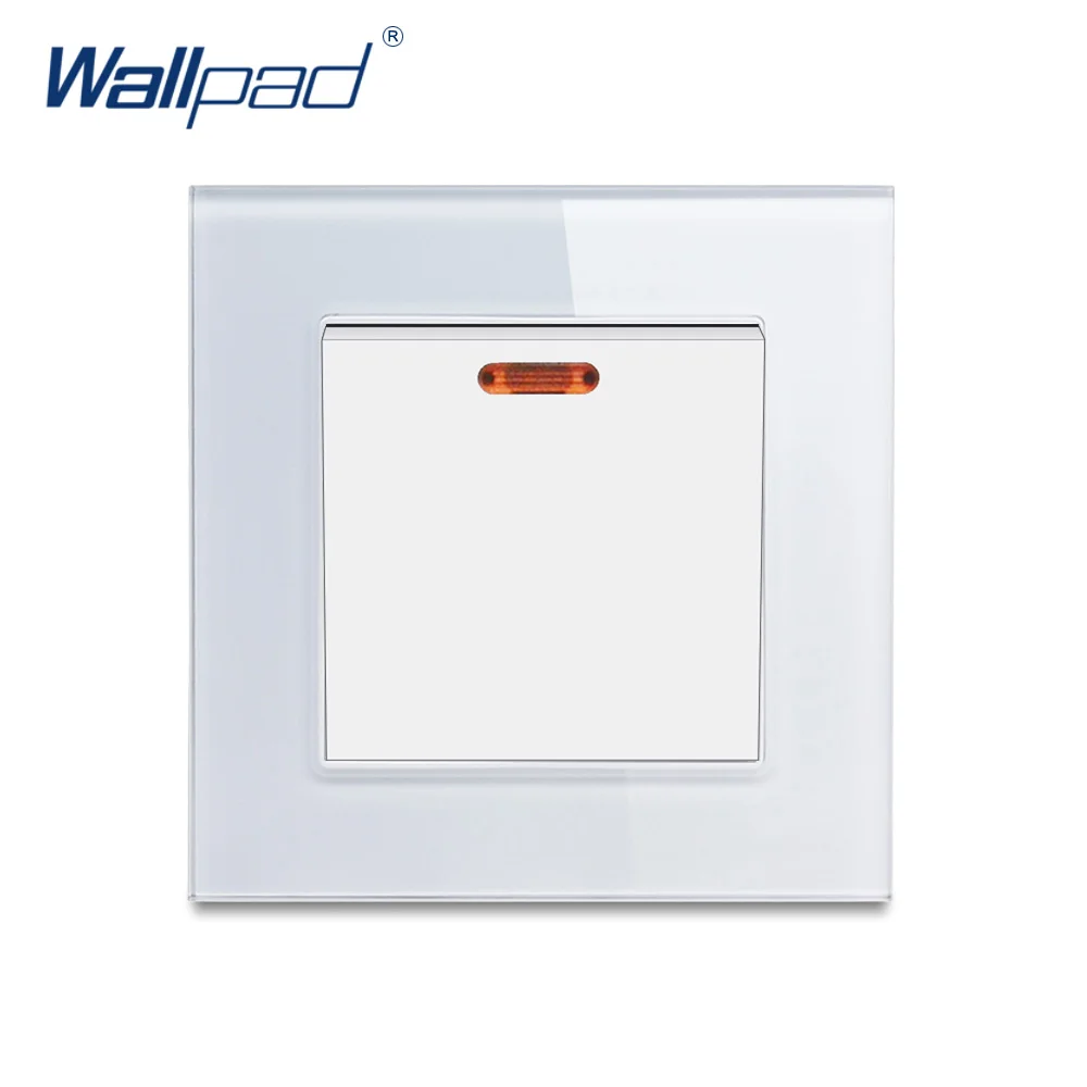 20A 40A Boiler Schakelaar Wallpad Luxe Kristalglas 110 V-250 V EU UK Standaard Muur Led indicator Airconditioning Wandschakelaar